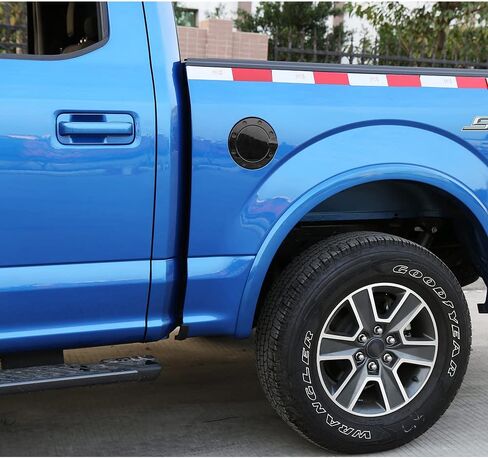 Linskip Fuel Tank Cap Cover Compatible with Ford F150 2015 2016 2017 2018 2019 2020, Sporty Style Gas Door Cover, Exterior Accessories(Black B) in Saudi Arabia
