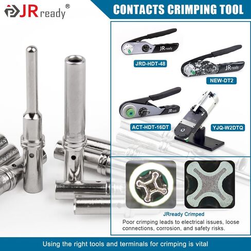 JRready Deutsch موصل دبابيس ومآخذ اتصالات صلبة حجم 20 - ST6282 20 زوج دبابيس ذكر 0460-202-20141/ دبابيس أنثى 0462-201-20141، محطات موصل DTM حجم السلك 20-22AWG in Saudi Arabia
