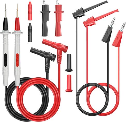 Goupchn Multimeter Test Leads Kit with Push On Alligator Clips Stackable Banana Plug to Test Hook Cable Set for Electrical Testing 1000V 10A in Saudi Arabia