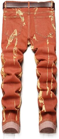 Men’s Jeans Slim Fit Skinny Jeans for Men, Stacked Straight Leg Fashion Ripped Jeans Pants for Men in Saudi Arabia