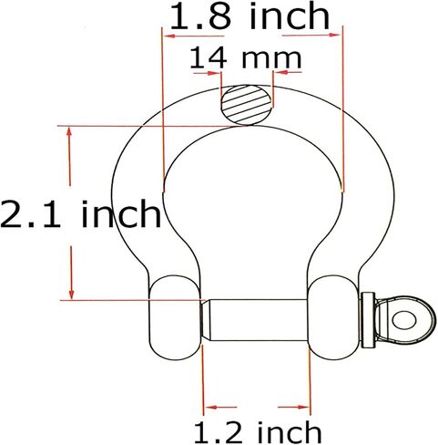 2 Pcs 4/7 Inch 304 Stainless Steel D Ring Shackles 14 mm Screw Pin Anchor Shackle for Traction Steel Wire, 14 mm in Saudi Arabia