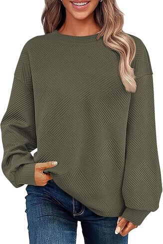 SHEWIN Womens Oversized Sweatshirt Fall Fashion 2024 Long Sleeve Tops Casual Crewneck Sweatshirts with Pockets in Saudi Arabia