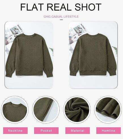 SHEWIN Womens Oversized Sweatshirt Fall Fashion 2024 Long Sleeve Tops Casual Crewneck Sweatshirts with Pockets in Saudi Arabia