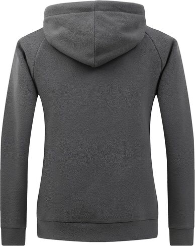 GIMECEN المرأة القطبية الصوف هوديس ربع البريدي البلوز طويلة الأكمام البلوزات عارضة السترة سترة مع جيب in Kuwait