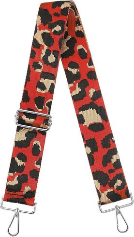 uxcell Purse Strap Replacement, 31-51inch Adjustable Polyester Leopard 2inch Wide Crossbody Shoulder Strap for Handbag Guitar(Green, Silver Buckle) in Saudi Arabia