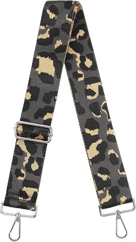 uxcell Purse Strap Replacement, 31-51inch Adjustable Polyester Leopard 2inch Wide Crossbody Shoulder Strap for Handbag Guitar(Green, Silver Buckle) in Saudi Arabia