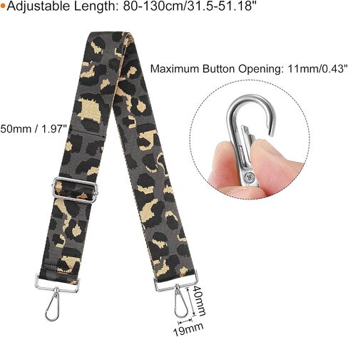 uxcell Purse Strap Replacement, 31-51inch Adjustable Polyester Leopard 2inch Wide Crossbody Shoulder Strap for Handbag Guitar(Green, Silver Buckle) in Saudi Arabia