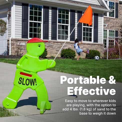 لافتة أمان الشارع من ستيب 2 للأطفال، لافتات لعب للأطفال من أجل سلامة الجيران، لافتة تحذير عاكسة بطول 81.28 سم مع علم تحذير in Kuwait