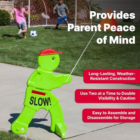 لافتة أمان الشارع من ستيب 2 للأطفال، لافتات لعب للأطفال من أجل سلامة الجيران، لافتة تحذير عاكسة بطول 81.28 سم مع علم تحذير in Kuwait