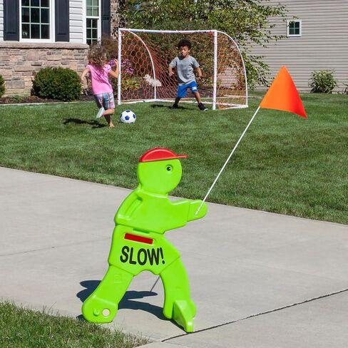 لافتة أمان الشارع من ستيب 2 للأطفال، لافتات لعب للأطفال من أجل سلامة الجيران، لافتة تحذير عاكسة بطول 81.28 سم مع علم تحذير in Kuwait