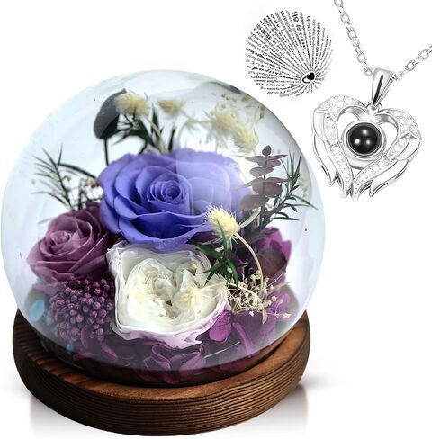Gifts with roses for Mother's Day, Rose in a glass dome, Gifts for women Moms Her grandmother, Birthday, Valentine's Day for all The holidays of life for lovely women (Red), MG104 in Saudi Arabia