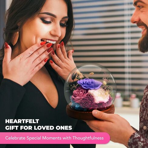 Gifts with roses for Mother's Day, Rose in a glass dome, Gifts for women Moms Her grandmother, Birthday, Valentine's Day for all The holidays of life for lovely women (Red), MG104 in Saudi Arabia