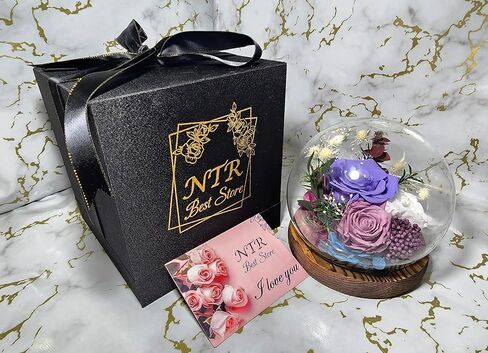 Gifts with roses for Mother's Day, Rose in a glass dome, Gifts for women Moms Her grandmother, Birthday, Valentine's Day for all The holidays of life for lovely women (Red), MG104 in Saudi Arabia