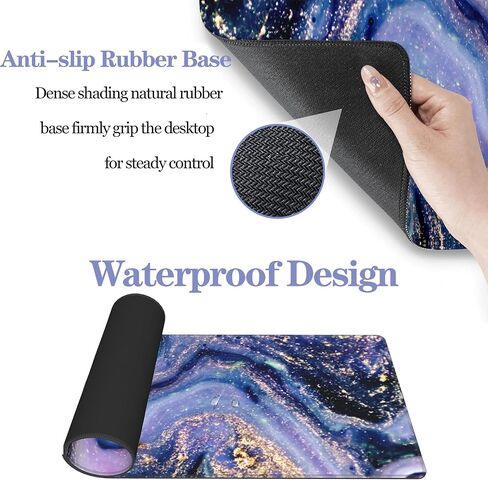 Polka Dot White Large Desk Mat Desk Pad,Extended Large Mouse Pad Cute Mouse Pads For Desk Accessories,31.5 x 11.8Inch Long Computer Keyboard MousePad Mouse Mat with 3mm Non-Slip Base and Stitched Edge in Kuwait