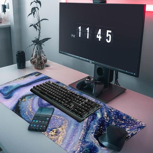 Polka Dot White Large Desk Mat Desk Pad,Extended Large Mouse Pad Cute Mouse Pads For Desk Accessories,31.5 x 11.8Inch Long Computer Keyboard MousePad Mouse Mat with 3mm Non-Slip Base and Stitched Edge in Kuwait