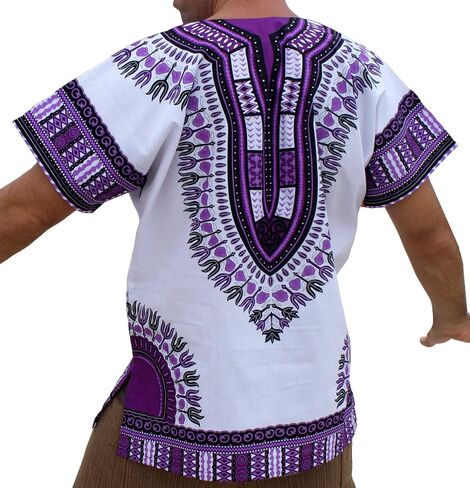 قميص RaanPahMuang ذو قصة كبيرة للغاية وأبيض أفريقي من Dashiki مصنوع من القطن مقاس كبير in Kuwait