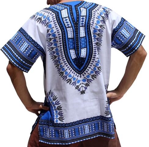 قميص RaanPahMuang ذو قصة كبيرة للغاية وأبيض أفريقي من Dashiki مصنوع من القطن مقاس كبير in Kuwait