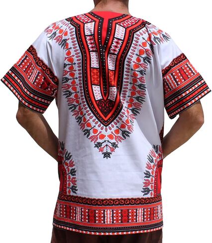 قميص RaanPahMuang ذو قصة كبيرة للغاية وأبيض أفريقي من Dashiki مصنوع من القطن مقاس كبير in Kuwait