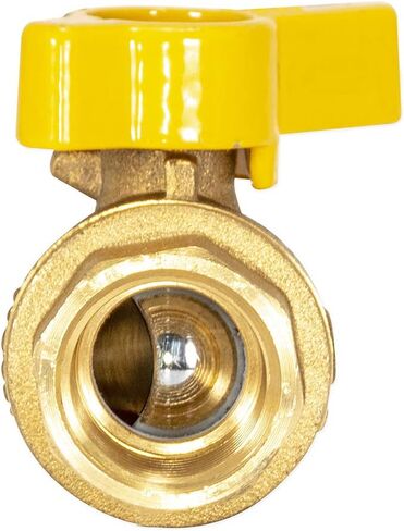 Eastman Brass Straight Gas Ball Valve Connector with Quarter-Turn Lever Handle, 1/2 Inch FIP x 3/8 Inch OD Tube, 60001 in Kuwait