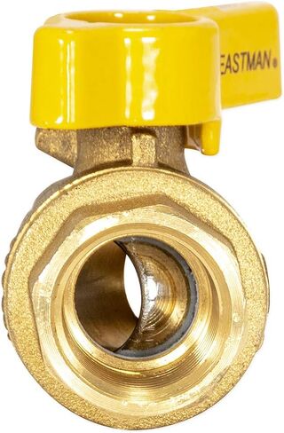 Eastman Brass Straight Gas Ball Valve Connector with Quarter-Turn Lever Handle, 1/2 Inch FIP x 3/8 Inch OD Tube, 60001 in Kuwait