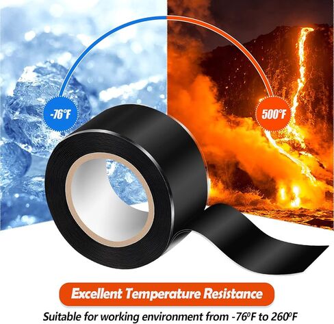 Amylove 6 Roll 1in(W) x10ft(L) Waterproof Self Fusing Silicone Tape Pipe Repair Insulation Rubber Tape for Leaks for Sealing Heavy Duty Hose Leak, Wrapping Electrical Wire, Tool Fixing in Saudi Arabia