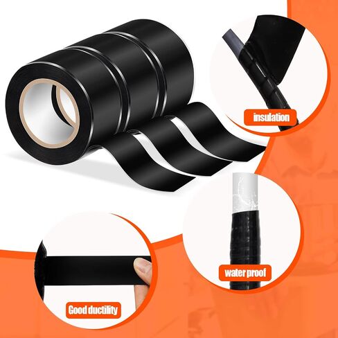 Amylove 6 Roll 1in(W) x10ft(L) Waterproof Self Fusing Silicone Tape Pipe Repair Insulation Rubber Tape for Leaks for Sealing Heavy Duty Hose Leak, Wrapping Electrical Wire, Tool Fixing in Saudi Arabia