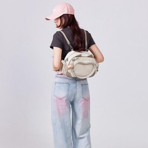 Cat Ita Bag Pin Display Backpack Love-shape Pain Layer Kawaii Backpack Y2k Single Shoulder Crossbody Bag Cute Handbag (Pink) in Saudi Arabia