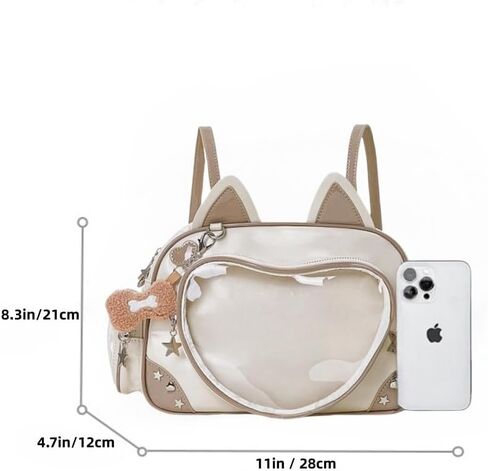 Cat Ita Bag Pin Display Backpack Love-shape Pain Layer Kawaii Backpack Y2k Single Shoulder Crossbody Bag Cute Handbag (Pink) in Saudi Arabia