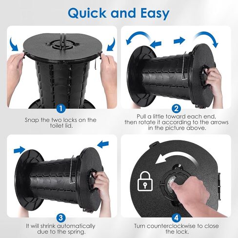 Upgrade Retractable Portable Toilet Travel Toilet Adjustable Height Camping Toilet Portable Potty for Adults Kids Black in Saudi Arabia