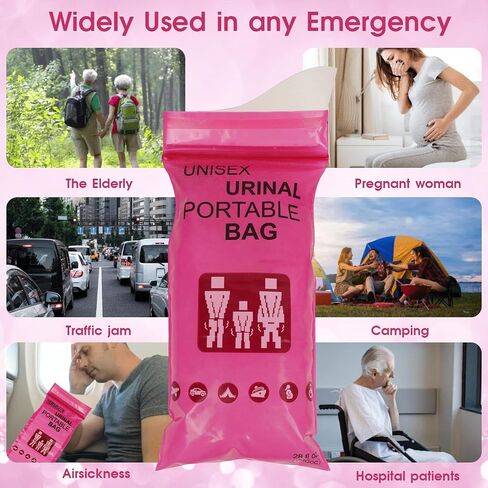 أكياس بول للاستعمال مرة واحدة مع وسادة ماصة في أكياس تبول مبولة محمولة قابلة للإغلاق للجنسين من أجل ازدحام المرور والسفر أثناء التنقل in Saudi Arabia