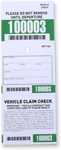 3 Part Valet Tickets with Barcode (Red) in Saudi Arabia