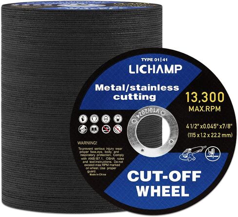 Lichamp 4-1/2 Cut Off Wheels for Metal, 10 Pack 4.5 inch Disc Cutting Wheel Cutoff Blade, 4.5"x0.045"x7/8", A010BK in Saudi Arabia