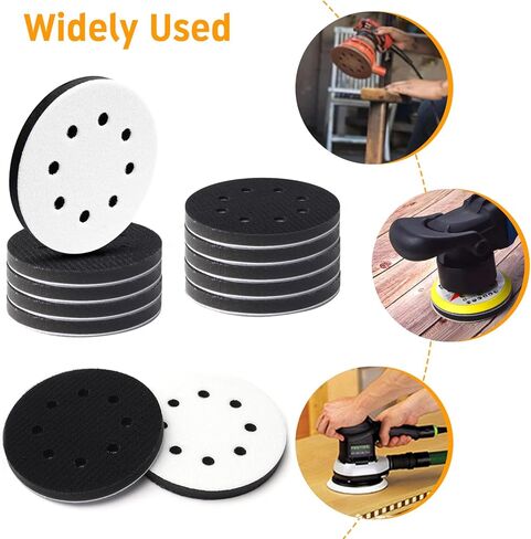 Orbital Sander Foam Pad, 5 inch 8 Holes Hook and Loop Backing Pad, Soft Sander Cushion Pad, Foam Sanding Pads for Orbital Sander (Pack of 5) in Saudi Arabia