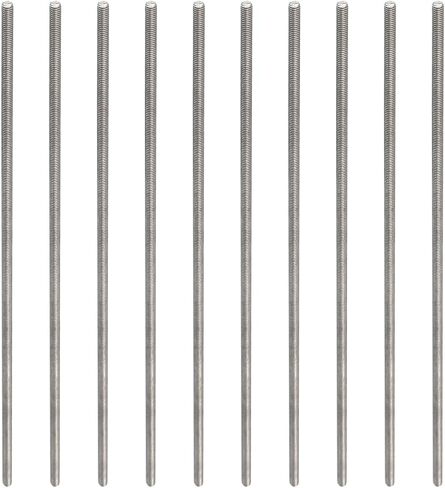 Fully Threaded Rod 304 Stainless Steel Rod Bar Studs, [for Clamps and U-Bolts] - M4 x 120mm Male Threaded/Silver/10Pack in Saudi Arabia