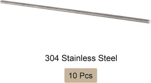 Fully Threaded Rod 304 Stainless Steel Rod Bar Studs, [for Clamps and U-Bolts] - M4 x 120mm Male Threaded/Silver/10Pack in Saudi Arabia