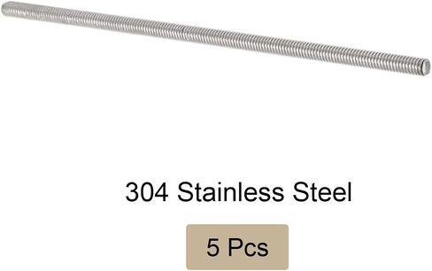 Fully Threaded Rod 304 Stainless Steel Rod Bar Studs, [for Clamps and U-Bolts] - M4 x 120mm Male Threaded/Silver/10Pack in Saudi Arabia