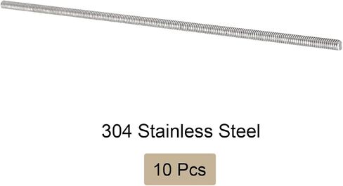 Fully Threaded Rod 304 Stainless Steel Rod Bar Studs, [for Clamps and U-Bolts] - M4 x 120mm Male Threaded/Silver/10Pack in Saudi Arabia