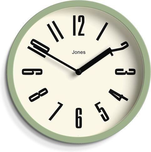 JONES CLOCKS Modern Matt Yellow Wall Clock - Small Round Clock - Retro Design - Office Kitchen Living Room Clock - 20cm (7.9in), Mustard Yellow in Saudi Arabia