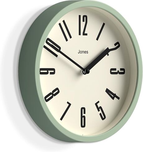 JONES CLOCKS Modern Matt Yellow Wall Clock - Small Round Clock - Retro Design - Office Kitchen Living Room Clock - 20cm (7.9in), Mustard Yellow in Saudi Arabia