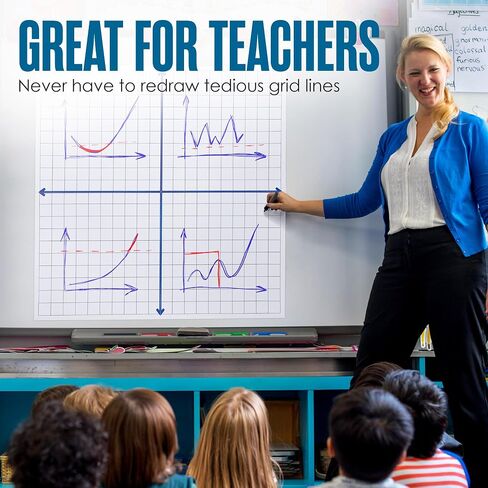 Magnetic Grid Whiteboard, Dry Erase Graph Board, Laminated Coordinate Whiteboards, 26"x26", White, XY Axis Graphing Lines, Magnet Boards with Gridlines for Math, School, Algebra, Geometry | Houseables in Kuwait