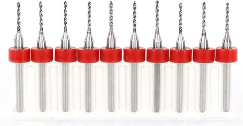 Micro Drill Bit -10pcs 1.1mm PCB Drill Bits with 1/8 Inch Shank Tungsten Carbide Rotary Tool for Printing Circuit Board/Stone/CNC Engraving in Saudi Arabia