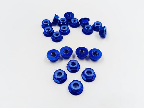 M3 30pcs Nylon Insert Flanged Lock Nuts Aluminum Alloy Self-Locking Nuts for RC Airplane FPV Quadcopter Drone Motor Prop Adapter FPV Parts (Blue, M3) in Saudi Arabia