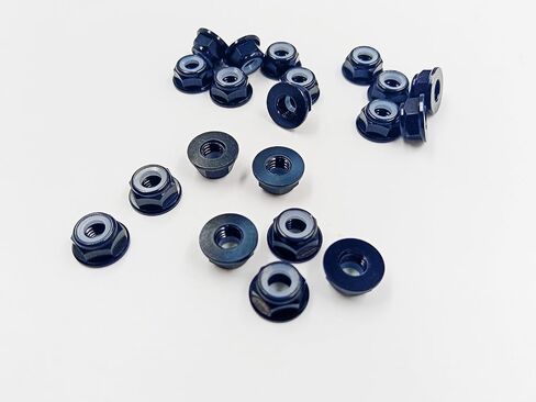 M3 30pcs Nylon Insert Flanged Lock Nuts Aluminum Alloy Self-Locking Nuts for RC Airplane FPV Quadcopter Drone Motor Prop Adapter FPV Parts (Blue, M3) in Saudi Arabia
