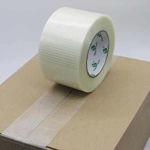BOMEI PACK Fiber Reinforced Packing Tape, Clear Bi Directional Filament Strapping Tape 3Inch x 55yds 6.7Mil, Total 110yds in Saudi Arabia