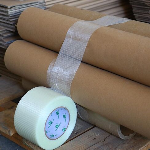 BOMEI PACK Fiber Reinforced Packing Tape, Clear Bi Directional Filament Strapping Tape 3Inch x 55yds 6.7Mil, Total 110yds in Saudi Arabia