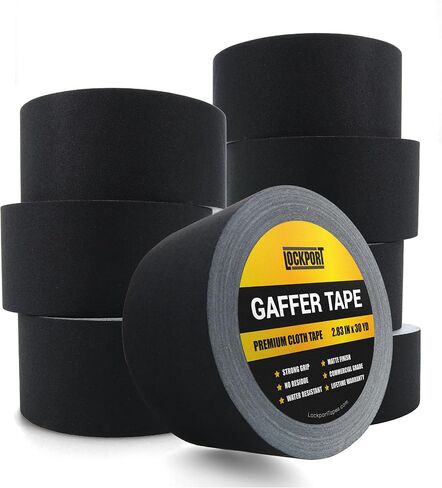 Lockport Black Gaffers Tape 45 Yards x 3 inch - Black Gaff Tape - No Residue, Water Resistant, Non-Reflective, Easy Tear - Multipurpose Black Tape - Black Gaffer Tape in Saudi Arabia