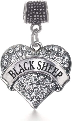 Inspired Silver - Silver Pave Heart Charm for Bracelet with Cubic Zirconia Jewelry in Saudi Arabia