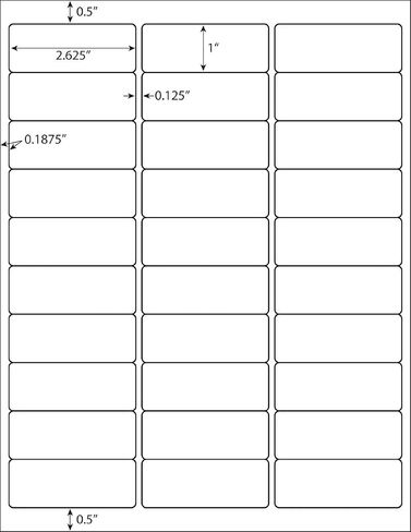 30-up Labels 3000 Stickers 100 Sheets 2.625 x 1 FBA Address Labels White Mailing Labels For Laser and Injet Printers in Saudi Arabia
