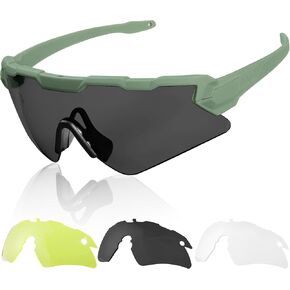 Safety Shooting Glasses - Anti Fog Tactical Goggles, Impact-Resistant Protective Eyewear with 3 Lens & Hard Case