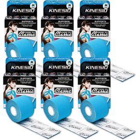 Kinesio Taping - شريط رياضي علاجي مرن تكس كلاسيك - أزرق - 2 بوصة × 13 قدم - 6 عبوات
